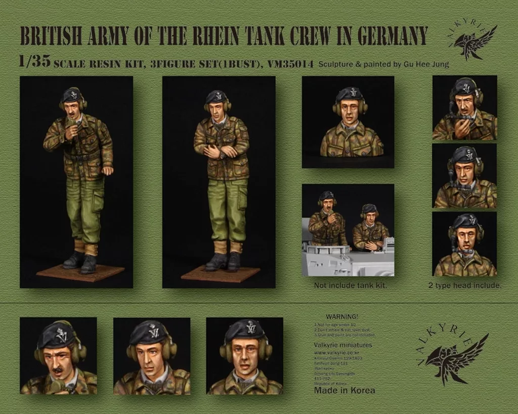 1/35 イギリス ドイツ駐留イギリス陸軍ライン軍団(BAOR)戦車兵セット 1960-1970年代(2体+バスト1体入) レジンキャストキット [VM35014]
