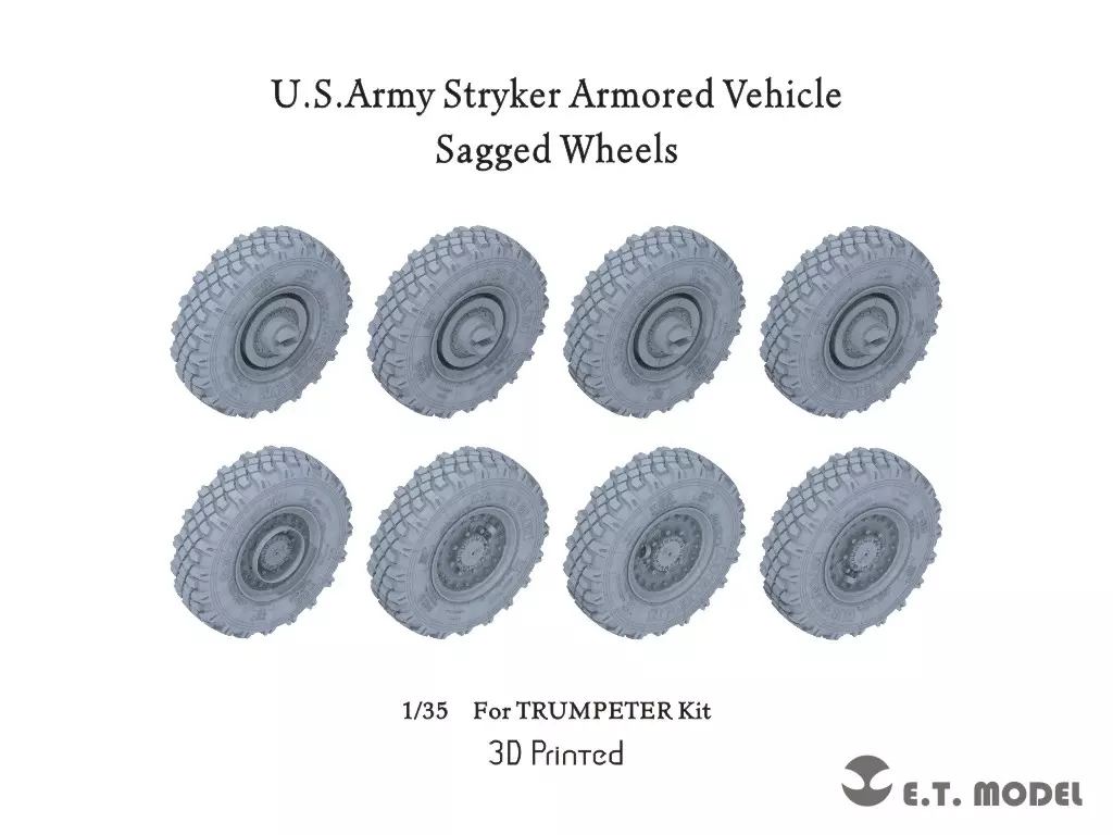 プラモデル　1/35 現用 アメリカ ストライカー装甲車系列用自重変形タイヤ(トランペッター用) ディティールアップパーツ [P35-158]