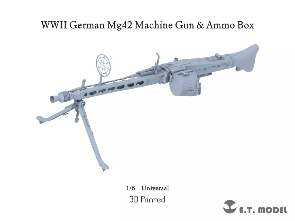 プラモデル　1/6 WWII ドイツ MG42機関銃＆ドラム弾倉(3Dプリント製) [P06-001]