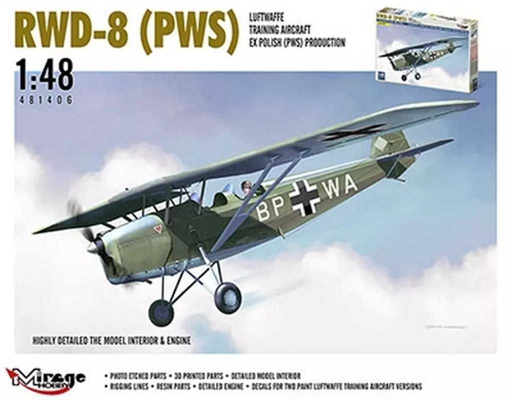 プラモデル　1/48 RWD-8(PWS)複座練習機・ドイツ空軍 [MR481406]