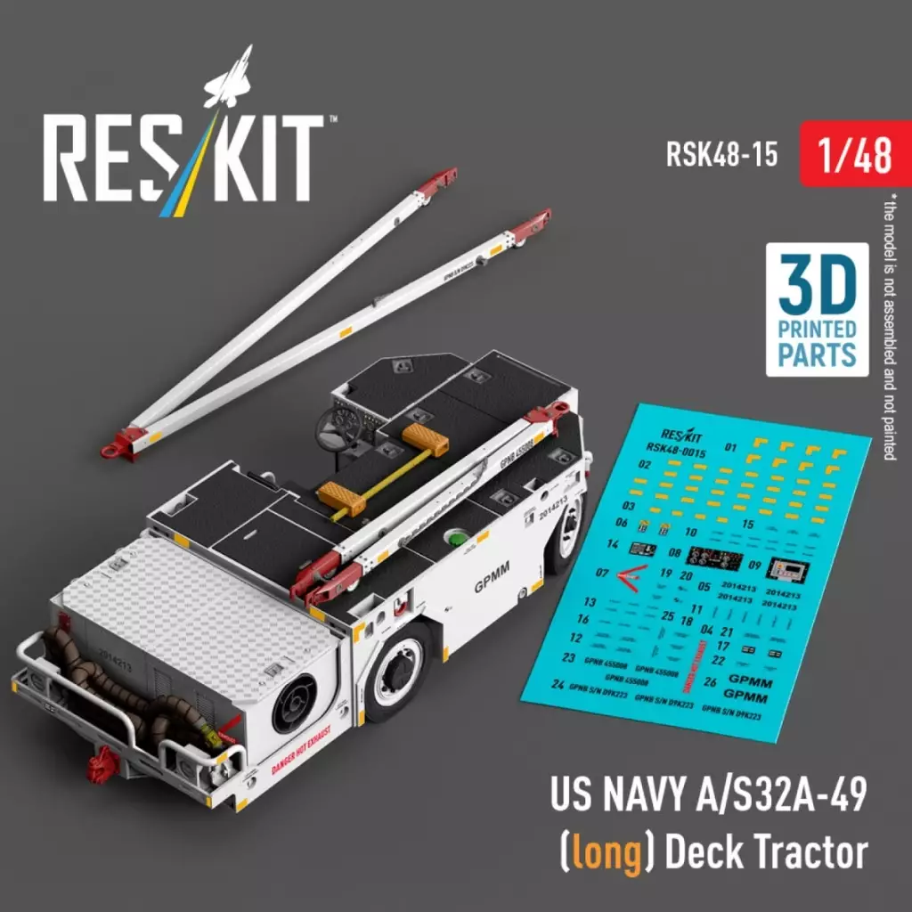 プラモデル　1/48 アメリカ海軍 A/S32A-49 艦載牽引トラクターw/エアスターター ガレージキット [RSKS48-0015]