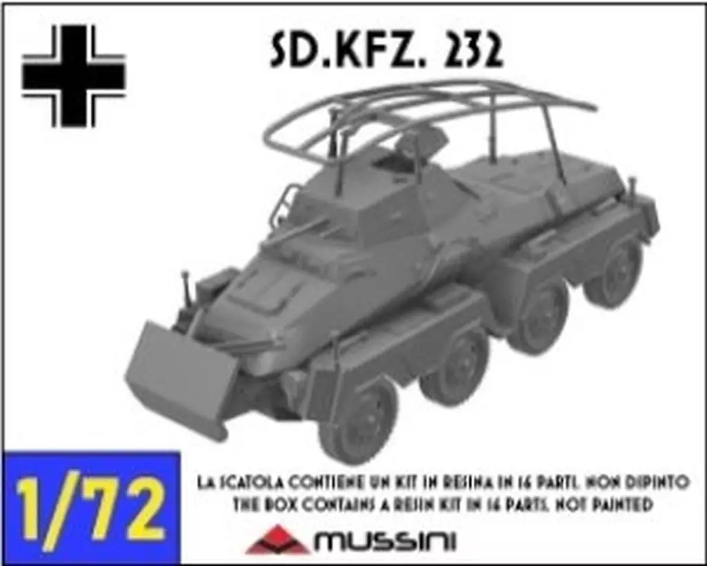 プラモデル　1/72 WWII ドイツ Sd.Kfz.232 8輪重装甲偵察車 レジンキャストキット [MM072-041]