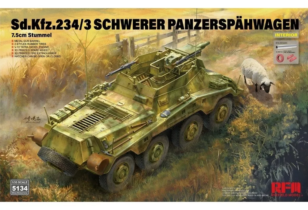 プラモデル　1/35 Sd.Kfz.234/3 シュツンメル 7.5cm砲搭載 8輪重装甲偵察車 [RFM5134]