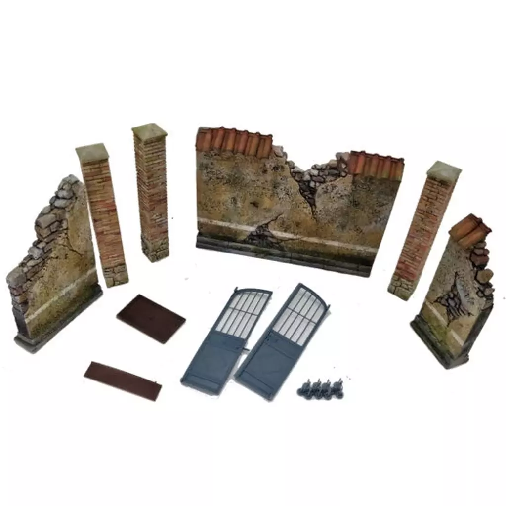 プラモデル　1/35 汎用 イタリアの鉄門付の塀 [HDM35234]