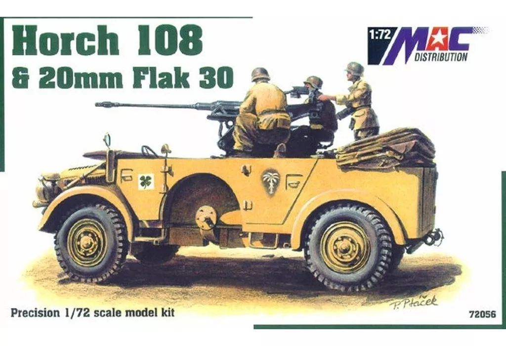 駿河屋 - 1/72 ドイツ・ホルヒ 108 四輪駆動車両 w/20mm Flak 30 [MAC72056]（プラモデル）