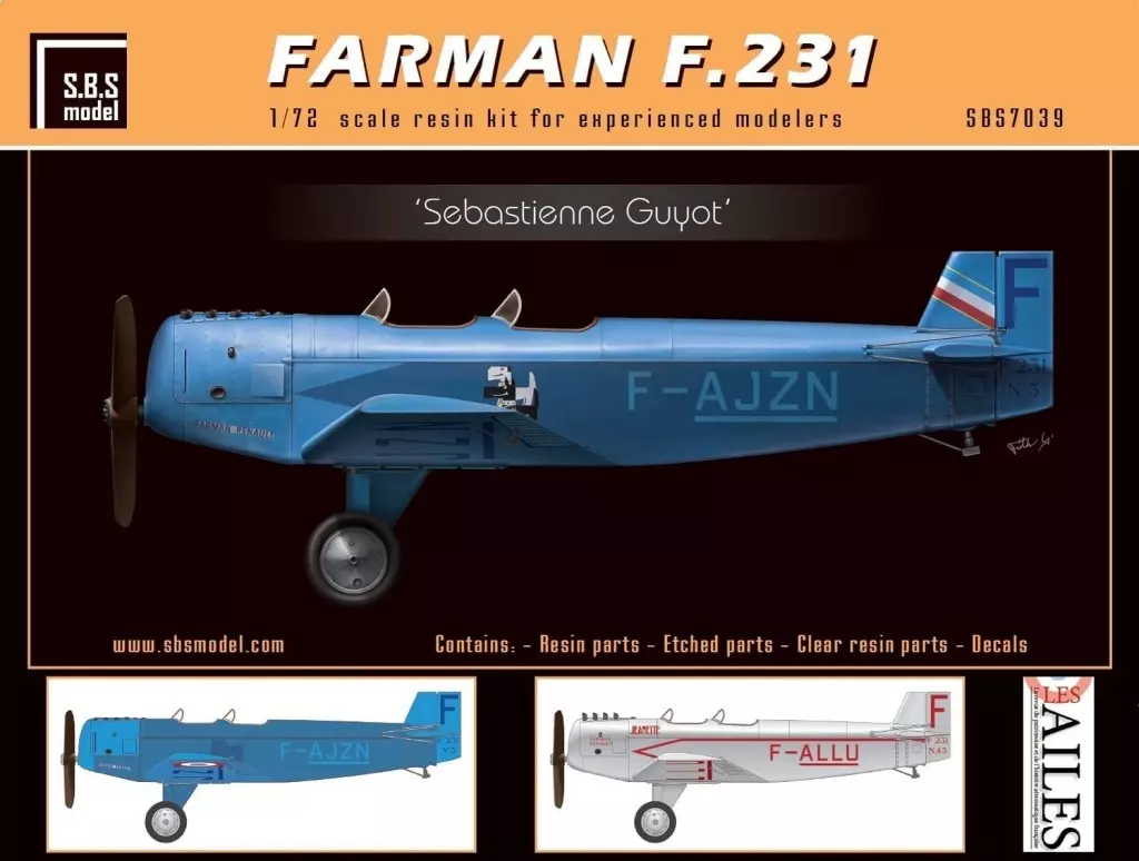 プラモデル　1/72 ファーマン F.231 ”セバスティエンヌ・ガイヨ” レジンキャストキット [SBM7039]