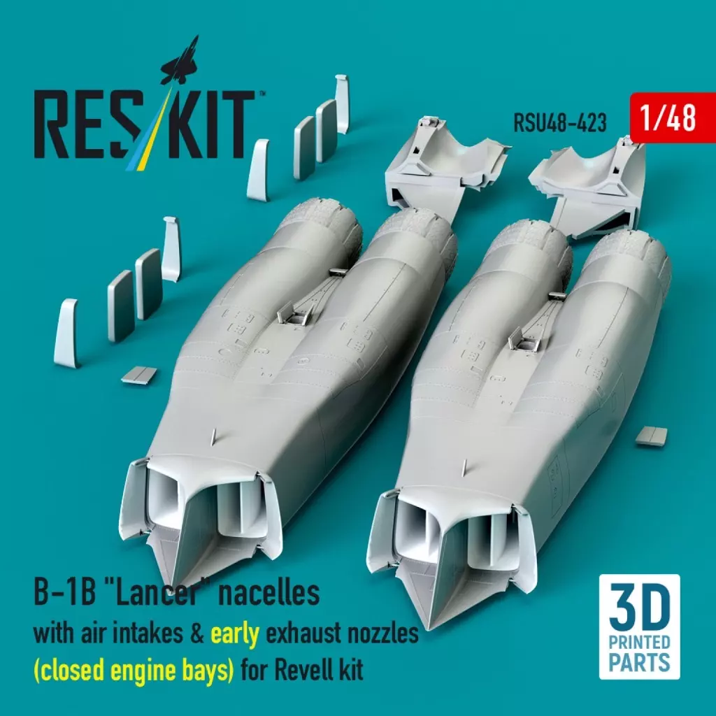 プラモデル　1/48 B-1B ランサー エンジンナセル (初期アフターバーナー、閉状態点検パネル) (レベル用) ディティールアップパーツ [RSKU48-0423]