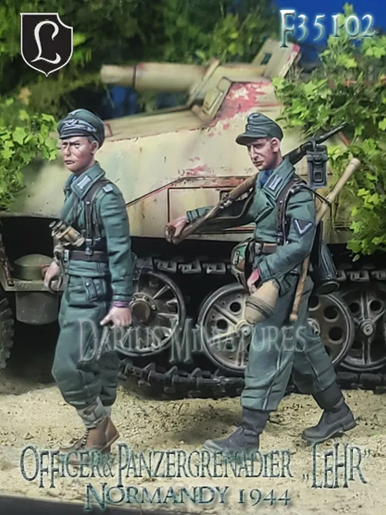 プラモデル　1/35 WWII ドイツ 装甲擲弾兵「教導連隊」下士官＆兵士セット ノルマンディー1944(2体入) レジンキャストキット [DMF35102]