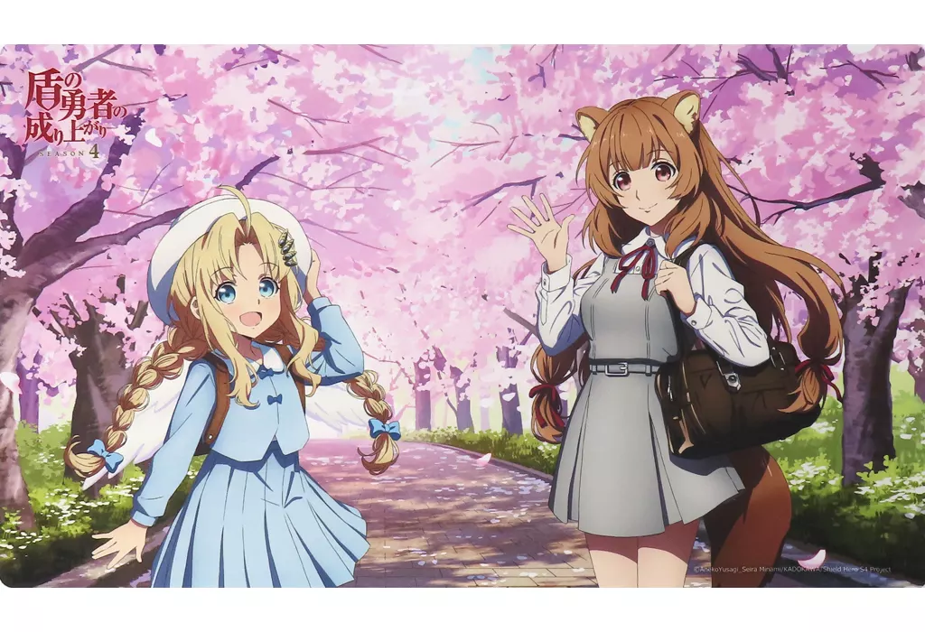 盾の勇者の成り上がり Season 4 描き下ろしラバーマット(プレイマット) ラフタリア&フィーロ/学園風