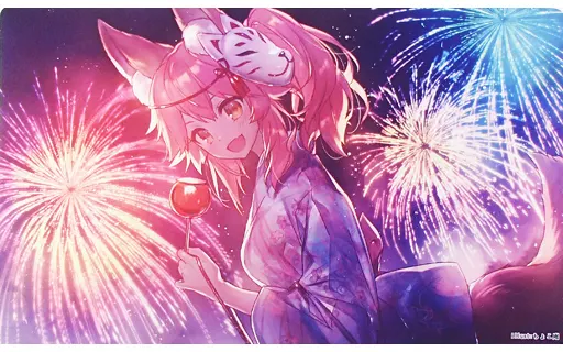【Fate】浴衣タマモプレイマット 玉藻の前(ちょこ庵) C92/ミッドナイトブルー