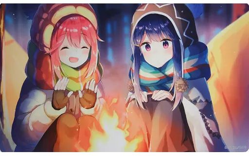 ゆるキャン△ 志摩リン 各務原なでしこ ぐらむすけいる プレイマット 駿河屋 -<中古>【ゆるキャン△】プレイマット 志摩リン＆各務原