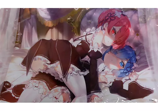 【Re:ゼロから始める異世界生活】プレイマット レム&ラム(YD) COMIC1☆16/ミッドナイトブルー