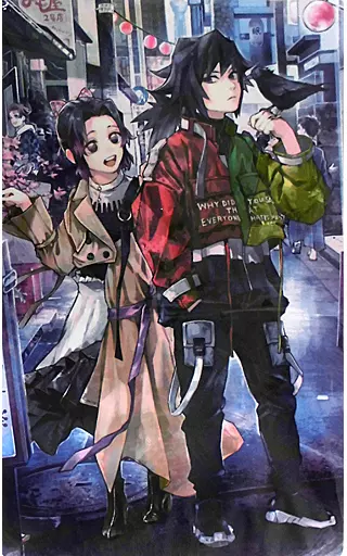 【鬼滅の刃】プレイマット 冨岡義勇&胡蝶しのぶ 現代(灸場メロ) C98/ミッドナイトブルー