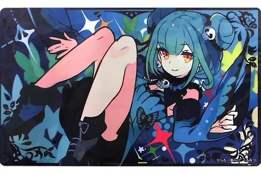 【バーチャルYouTuber】プレイマット 背景青ver 潤羽るしあ(くるみつ) エアコミケ2/ぴらるーく