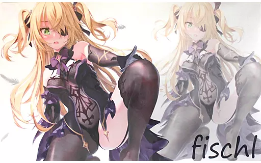 【原神】プレイマット フィッシュル 屈み(BaeC) エアコミケ2/ミッドナイトブルー