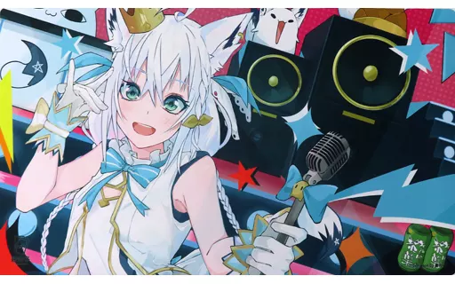 【バーチャルYouTuber】プレイマット 白上フブキ(青の狐) C99/碧空亭