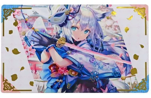 【超貴重】ホロライブ 白上フブキ フブキ 銃 ミッドナイトブルー プレイマット ホロライブ 白上フブキ フブキ 銃 ミッドナイトブルー プレイマットの