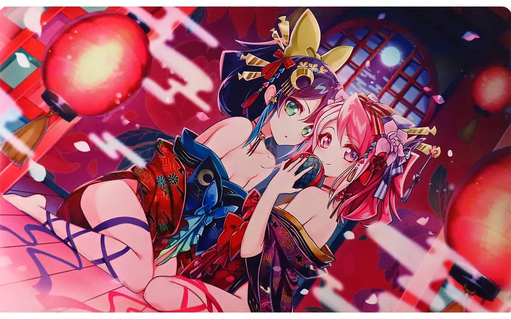 【遊戯王】プレイマット 花魁柚子＆セレナ(にじゅ) サンシャインクリエイション2021 Autumn/ミッドナイトブルー