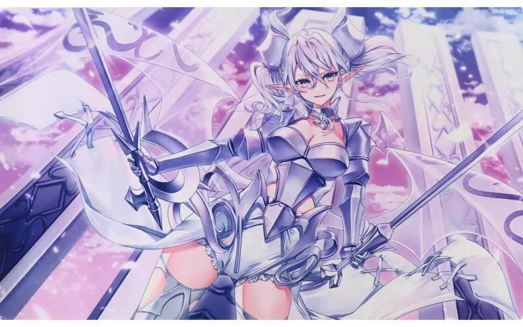 【遊戯王】プレイマット 白銀の城のラビュリンス(由夜) エアコミ1☆21/ミッドナイトブルー