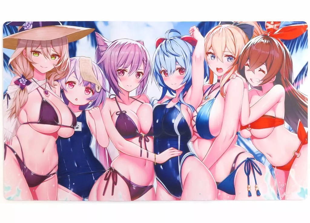 【原神】プレイマット 水着げんしん(あくせま) エアコミ1☆19/白詰草