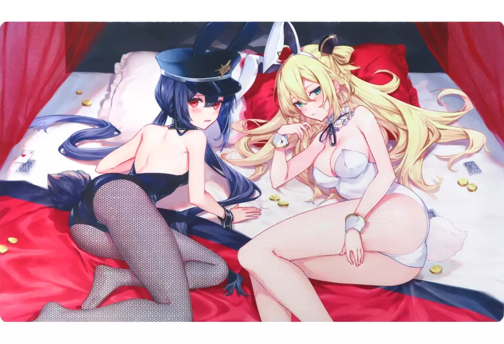 【遊戯王】プレイマット バニーロゼレイ(由夜) COMIC1☆19/ミッドナイトブルー