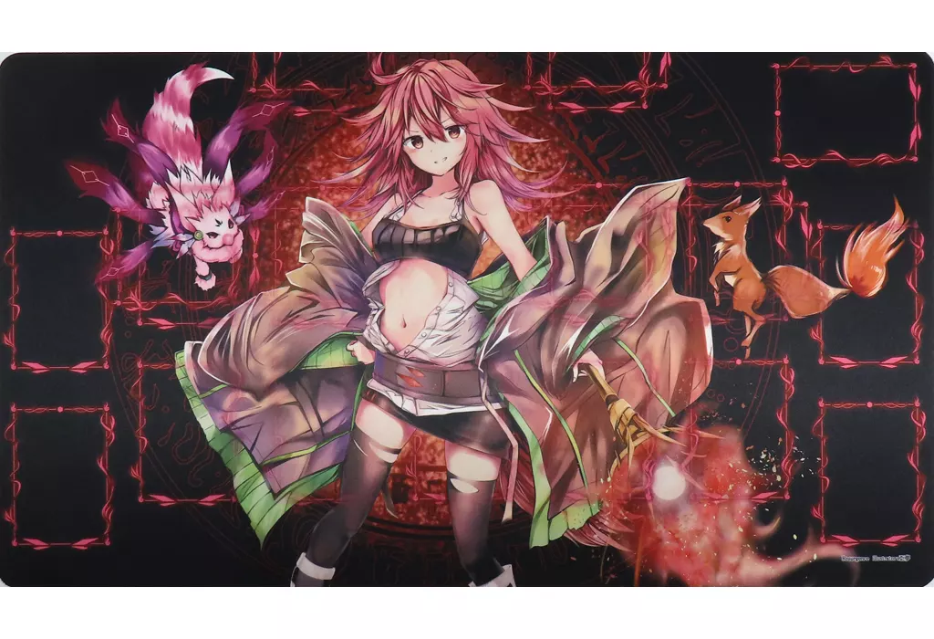 【遊戯王】枠ありプレイマット 火霊使いヒータ(亜夢) Resur gence