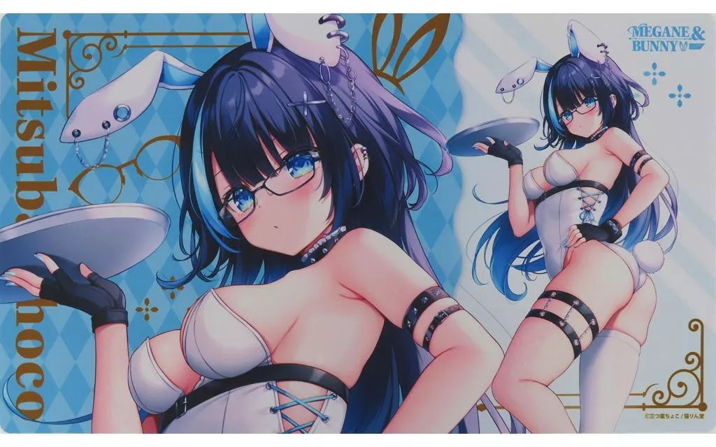 プレイマット 三つ葉ちょこ先生 メガネ＆バニー 24年6月27日新規グッズ(三つ葉ちょこ) 猫りん堂 604730508image