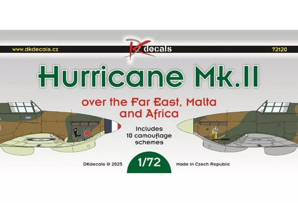 1/72 ホーカー ハリケーン Mk.II ”極東・マルタ・アフリカ” デカール [DKD72120]