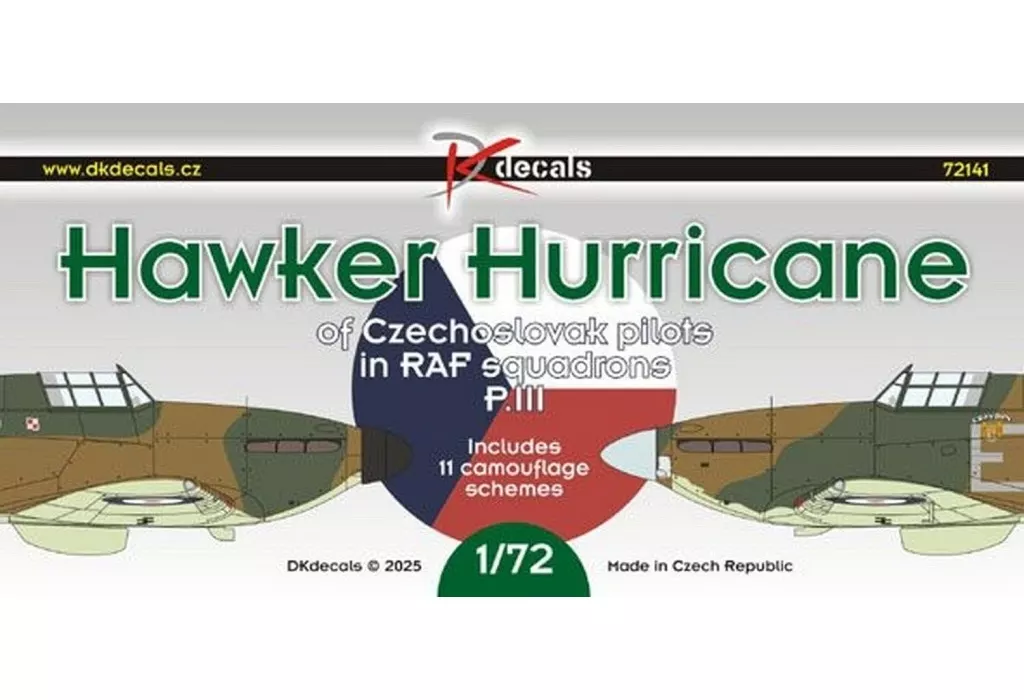 1/72 ホーカー ハリケーン ”在英空軍チェコスロバキア人パイロット” パート3 デカール [DKD72141]