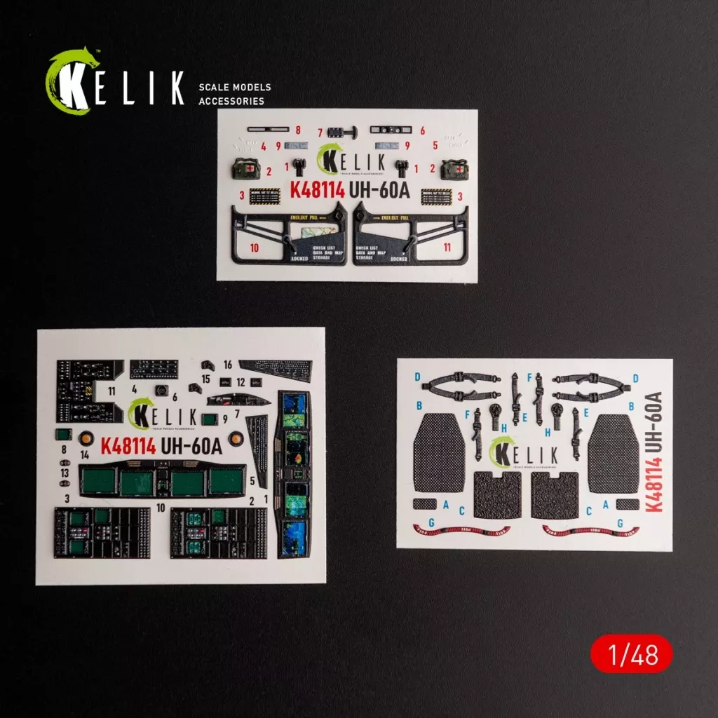 塗料・工具　1/48 UH-60A ブラックホーク 内装3Dデカール タイプ2 ”ウクライナ国防省情報総局” (ICM用) [RSKK48114]