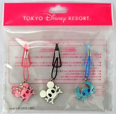 駿河屋 -<中古>ミッキー＆ミニー＆スティッチ ドクロver. ストラップ