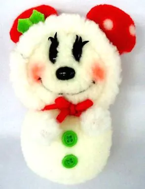 ミニーマウス(スノーマン) ぬいぐるみバッジ ｢クリスマス・ファンタジー2007｣ 東京ディズニーリゾート限定