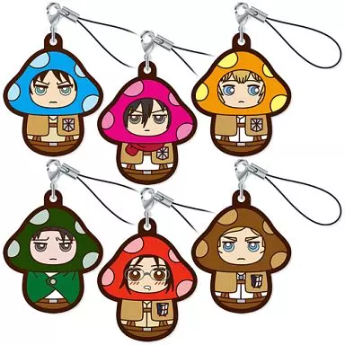 全6種セット 「キャラのこ 進撃の巨人 ラバーストラップ」