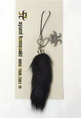 浜崎あゆみ ファー付きストラップ(ブラック) 「ayumi hamasaki DOME TOUR 2001 A」