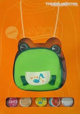 その他雑貨(キャラクター)　カエルのポシェット+オリジナル缶バッジ(5個)セット 「アイドルマスター」 高槻やよいバースデー企画グッズ