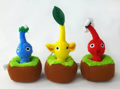 ぬいぐるみマスコット・ぬいぐるみバッジ　全3種セット 引っこ抜きぬいぐるみマスコット 「ピクミン」