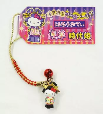 駿河屋 -<中古>キティ(時代姫) 根付け(レッド/ゴールド) ｢ハロー