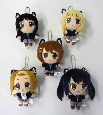 けいおん！ ボールチェーン付ぬいぐるみ 猫耳ver. 5種セット 駿河屋 -<中古>全5種セット ボールチェーン付ぬいぐるみ ～猫耳Ver