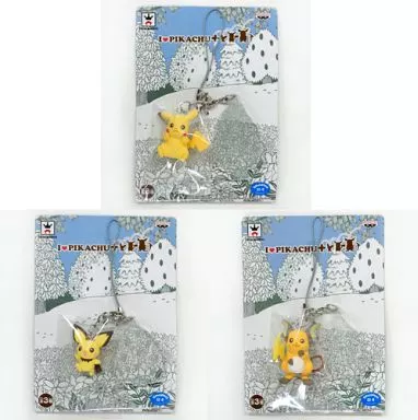 全3種セット マスコット付きストラップ I LOVE PIKACHU+ 「ポケットモンスターXY」
