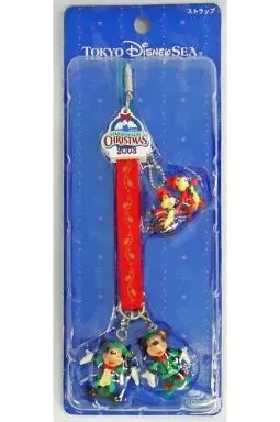 ミッキー＆ミニー＆チップ＆デール ストラップ 「ハーバーサイド・クリスマス2003」 東京ディズニーシー限定