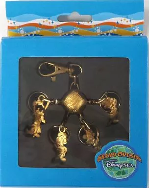 ミッキー＆ミニー＆ドナルド＆グーフィー(ゴールド) キーチェーンセット 「ディズニー」 東京ディズニーシー グランドオープン記念グッズ