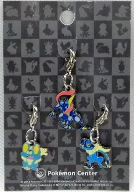 656.ケロマツ＆657.ゲコガシラ＆658.ゲッコウガ 全国ずかんメタルチャーム(3個セット) 「ポケットモンスター」 ポケモンセンター限定
