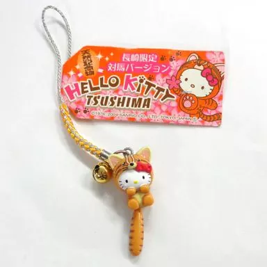 キティ(対馬バージョン/ヤマネコ) 根付(イエロー×シルバー) 「ハローキティ」 長崎限定