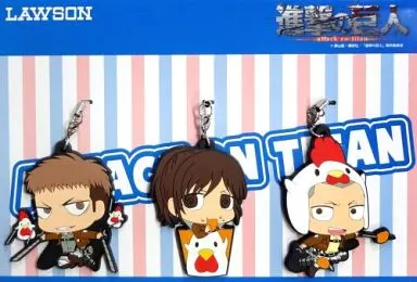 ジャン・サシャ・コニー オリジナルちみキャララバーストラップセット 「進撃の巨人×ローソン」 レシートIDキャンペーン スタンプラリーコース景品