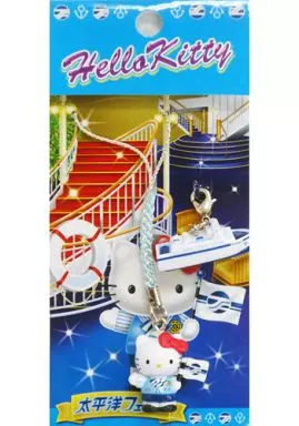 Hello Kitty 太平洋フェリー ストラップ 根付 駿河屋 -<中古>キティ(太平洋フェリー) 根付け(シルバー×ライトブルー
