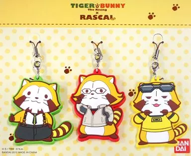 虎徹＆バーナビー＆ライアン ラバーマスコットセット(3個組) 「劇場版 TIGER＆BUNNY -The Rising-×あらいぐまラスカル」 プレミアムバンダイ限定