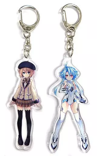 ブラン＆ホワイトハートVer. アクリルキーストラップ 「激次元タッグ ブラン+ネプテューヌVSゾンビ軍団」 C88グッズ
