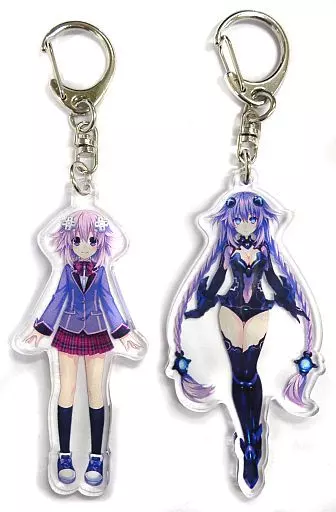 ネプテューヌ＆パープルハートVer. アクリルキーストラップ 「激次元タッグ ブラン+ネプテューヌVSゾンビ軍団」 C88グッズ