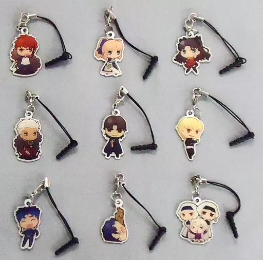 全9種セット 「Fate/stay night[Unlimited Blade Works]展 -Holy Grail’s Atrium- 名シーンメタルチャーム」（破損品：全体にヤケ、ストラップ×2欠品）