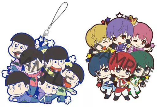6つ子(NORMALver.＆IDOLver.) トイズワークスコレクションにいてんごしすたぁず ラバーストラップ2個セット 「おそ松さん」